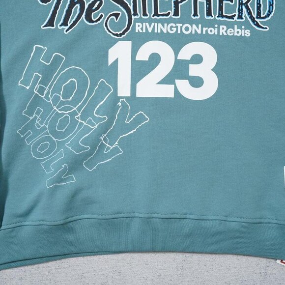 RIVINGTON ROI REBIS Lettering T Shirt Blue Long Sleeve - Picture 3 of 6